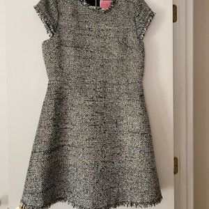 Kate Spade dress, Size 12  Black, white and gold tweed